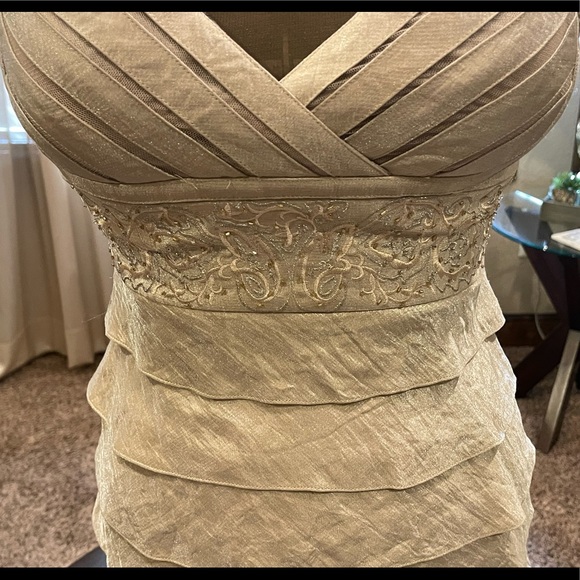 David’s Bridal, Size 4, shimmering beige - Picture 2 of 5